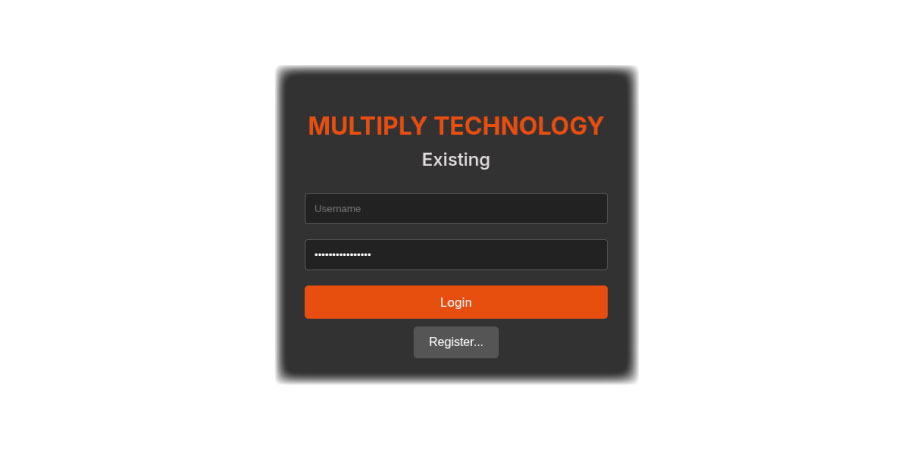 Screenshot showing the Plaform login